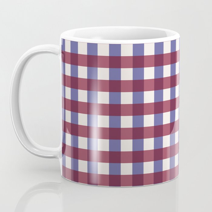 Checkered Multicolor Pattern XVII Berry Red and Violet Coffee Mug Gallery Image 3