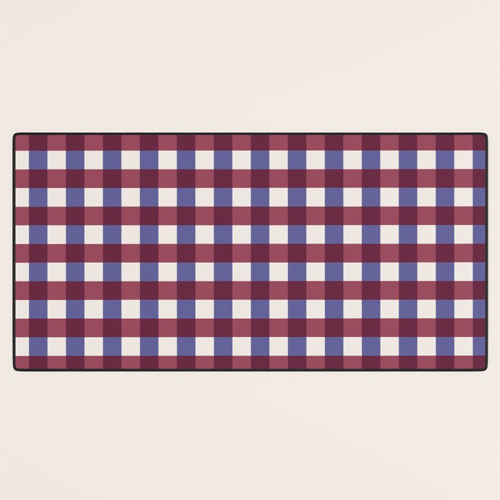 Checkered Multicolor Pattern XVII Berry Red and Violet Desk Mat Gallery Image 3