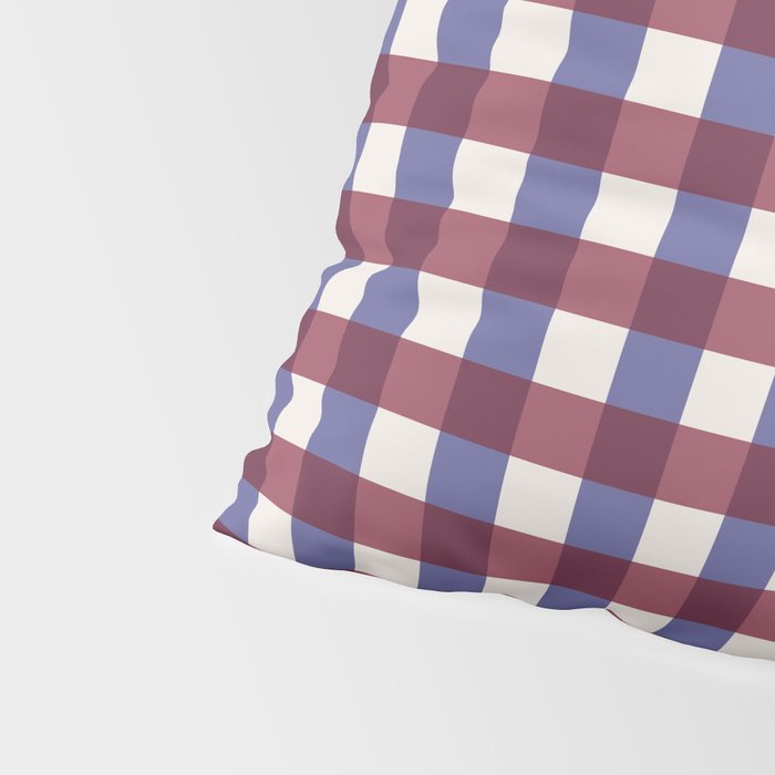 Checkered Multicolor Pattern XVII Berry Red and Violet Pillow Sham Gallery Image 4