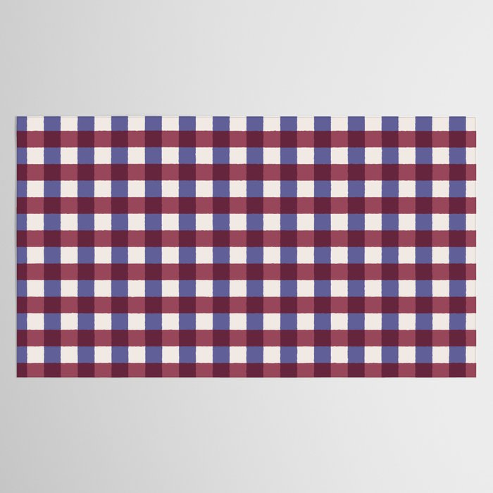 Checkered Multicolor Pattern XVII Berry Red and Violet Tablecloth Gallery Image 2