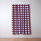 Checkered Multicolor Pattern XVII Berry Red and Violet Window Curtain Gallery Image 3