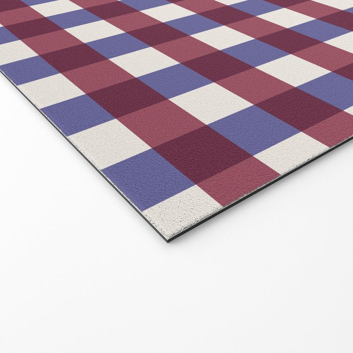 Checkered Multicolor Pattern XVII Berry Red and Violet Welcome Mat Gallery Image 2
