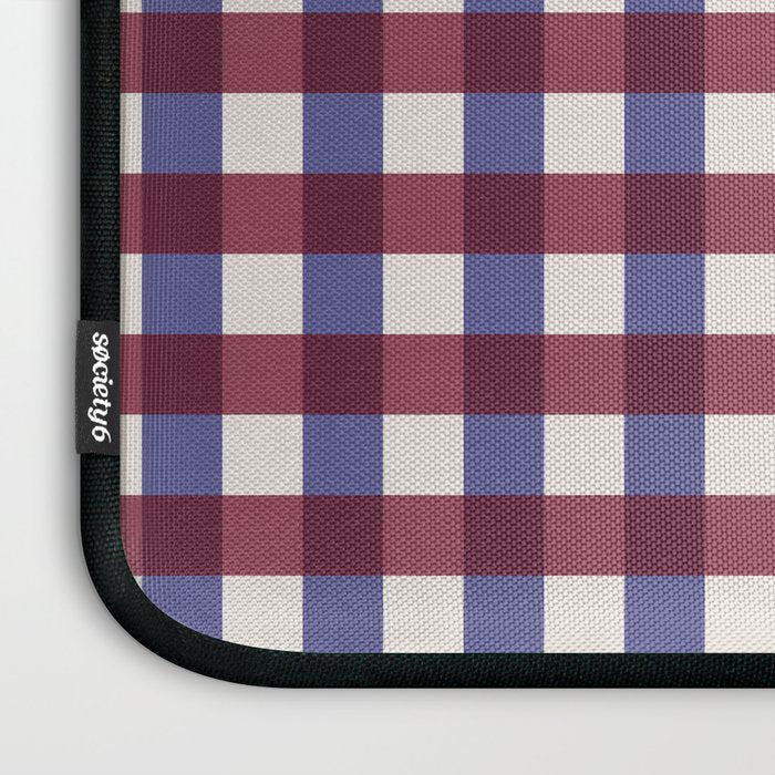 Checkered Multicolor Pattern XVII Berry Red and Violet Laptop Sleeve Gallery Image 3