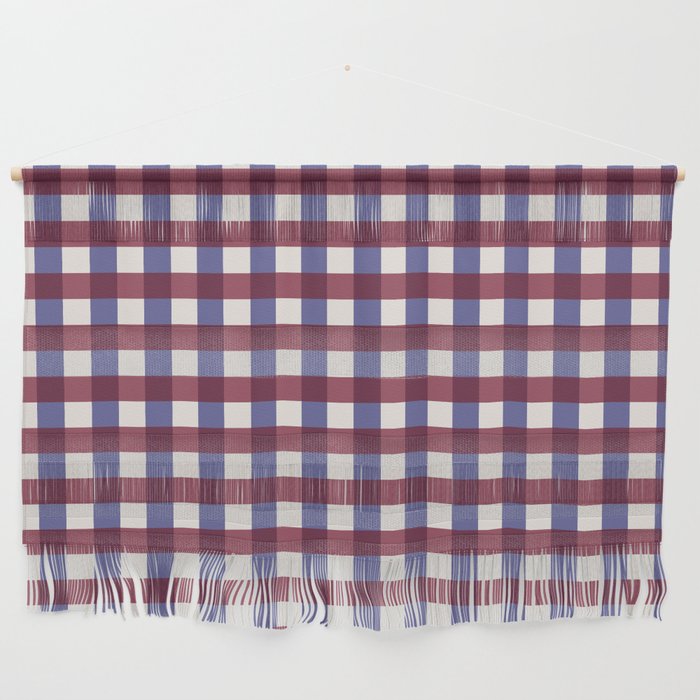 Checkered Multicolor Pattern XVII Berry Red and Violet Wall Hanging Gallery Image 1