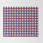 Checkered Multicolor Pattern XVII Berry Red and Violet Throw Blanket Gallery Image 2