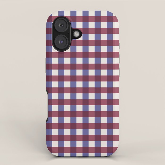 Checkered Multicolor Pattern XVII Berry Red and Violet iPhone Case Gallery Image 1