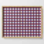 Checkered Multicolor Pattern XVII Berry Red and Violet Serving Tray Gallery Image 1