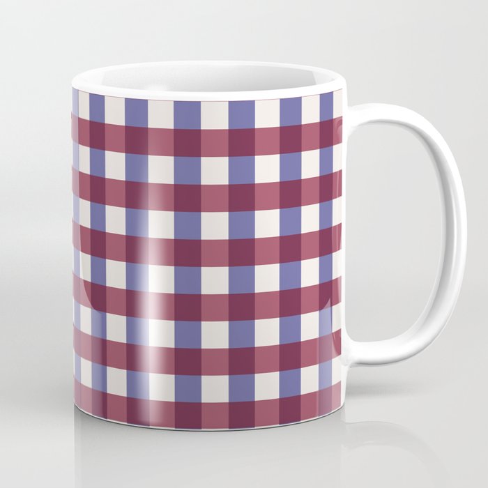Checkered Multicolor Pattern XVII Berry Red and Violet Coffee Mug Gallery Image 1
