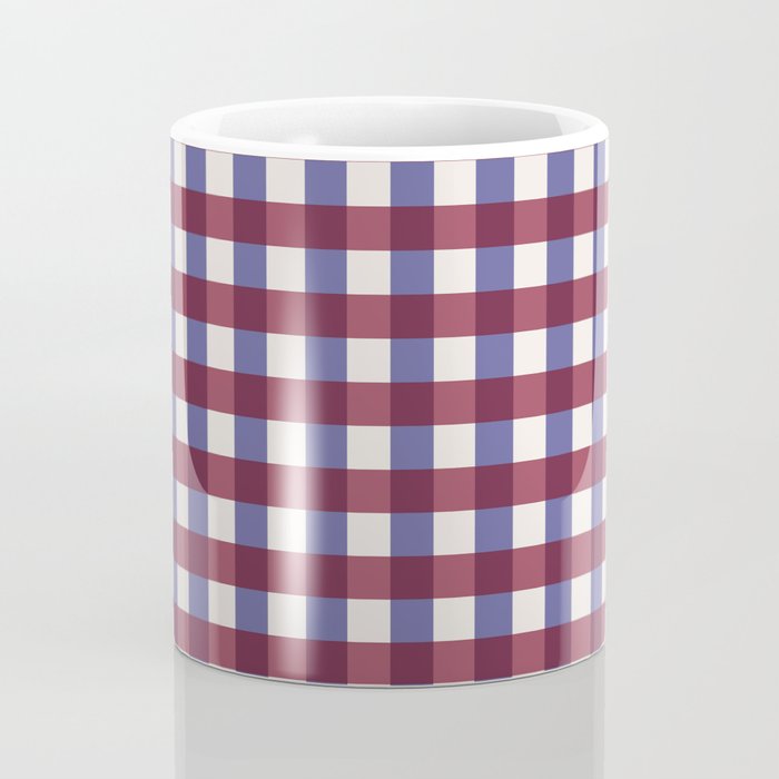 Checkered Multicolor Pattern XVII Berry Red and Violet Coffee Mug Gallery Image 4