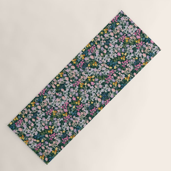 Wildflower Field on Pine Grove - Pink, Orange, Blue, & Purple Yoga Mat Gallery Image 1