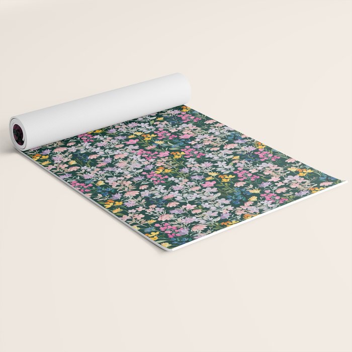 Wildflower Field on Pine Grove - Pink, Orange, Blue, & Purple Yoga Mat Gallery Image 2