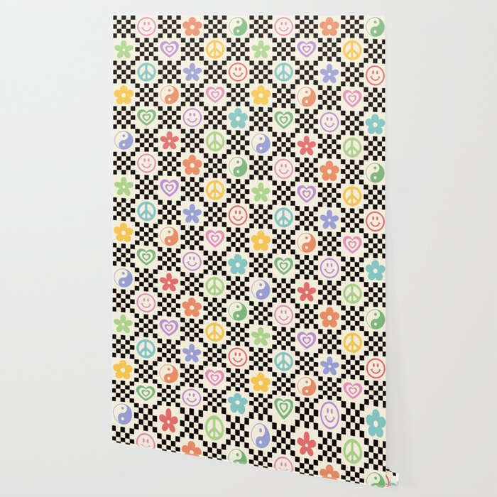 Retro Colorful Nostalgia Double Checker Wallpaper Gallery Image 2