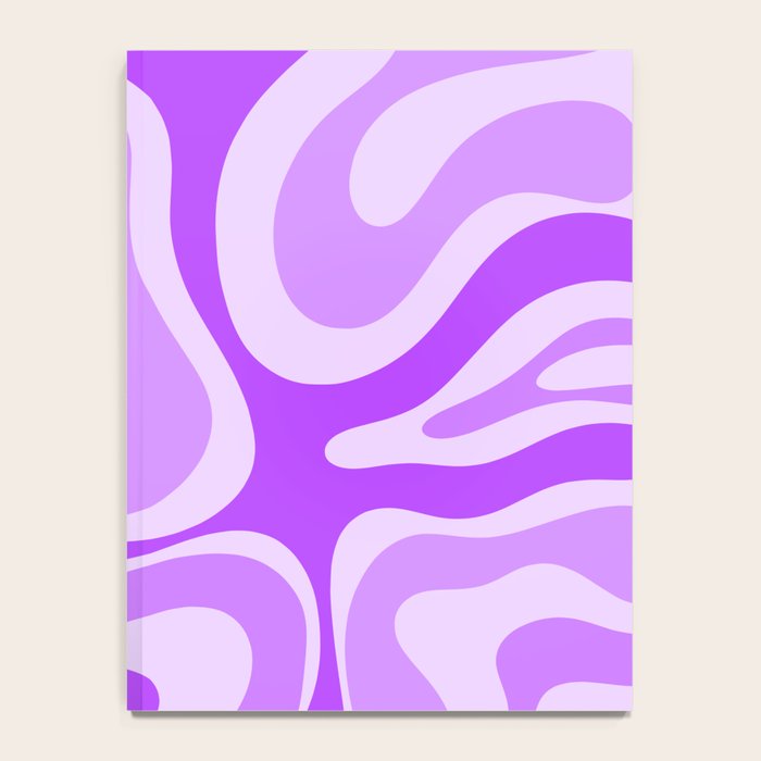 Modern Retro Liquid Swirl Abstract Pattern in Purple Notebook Gallery Image 4