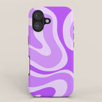 Modern Retro Liquid Swirl Abstract Pattern in Purple iPhone Case Gallery Image 1