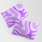 Modern Retro Liquid Swirl Abstract Pattern in Purple Pillow Sham Gallery Image 3
