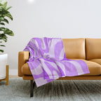Modern Retro Liquid Swirl Abstract Pattern in Purple Throw Blanket Gallery Image 1