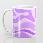 Modern Retro Liquid Swirl Abstract Pattern in Purple Coffee Mug Gallery Image 3
