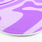 Modern Retro Liquid Swirl Abstract Pattern in Purple Bath Mat Gallery Image 3