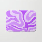 Modern Retro Liquid Swirl Abstract Pattern in Purple Bath Mat Gallery Image 1