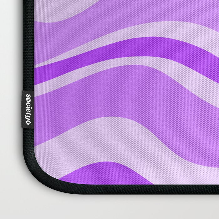 Modern Retro Liquid Swirl Abstract Pattern in Purple Laptop Sleeve Gallery Image 3
