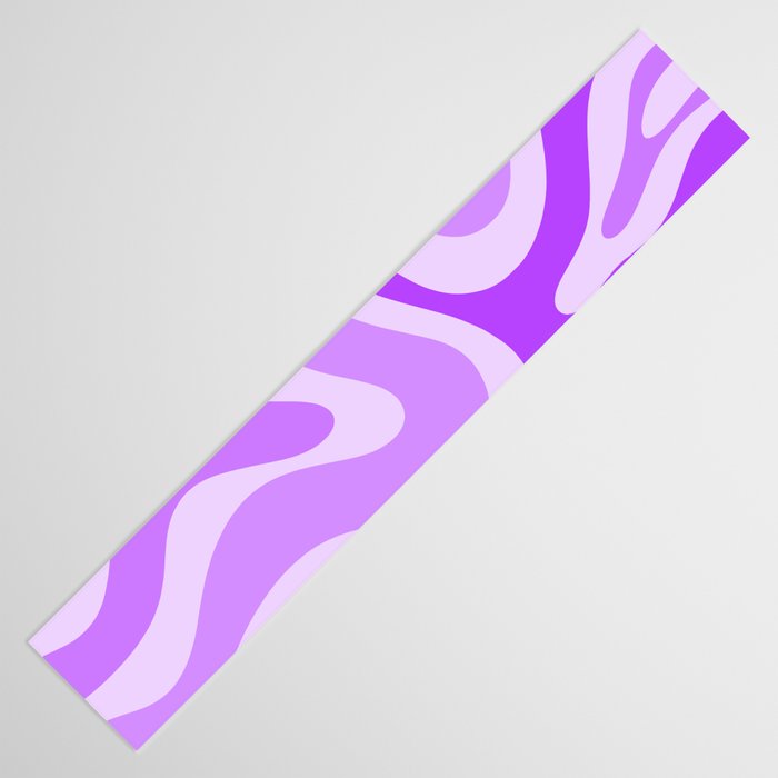 Modern Retro Liquid Swirl Abstract Pattern in Purple Table Runner Gallery Image 3
