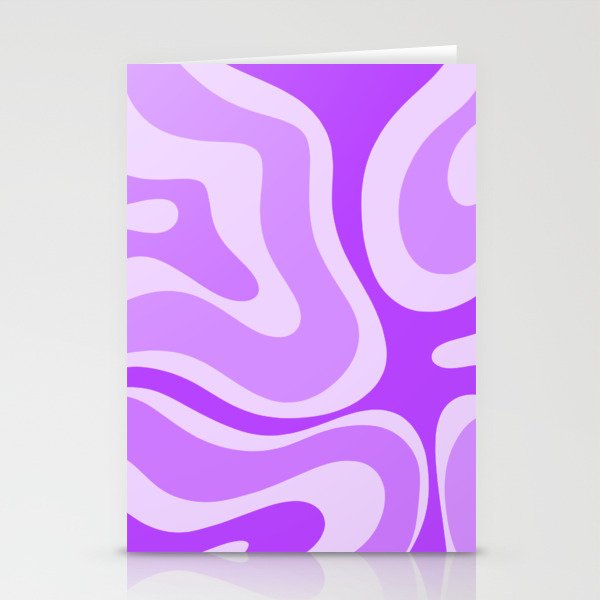 Modern Retro Liquid Swirl Abstract Pattern in Purple Stationery Card Gallery Image 2