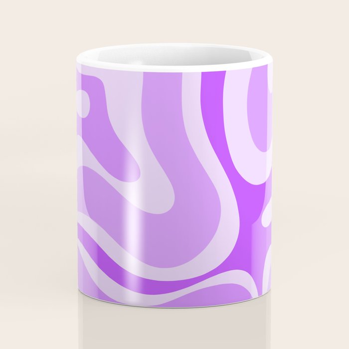 Modern Retro Liquid Swirl Abstract Pattern in Purple Coffee Mug Gallery Image 4