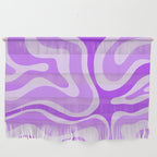 Modern Retro Liquid Swirl Abstract Pattern in Purple Wall Hanging Gallery Image 1