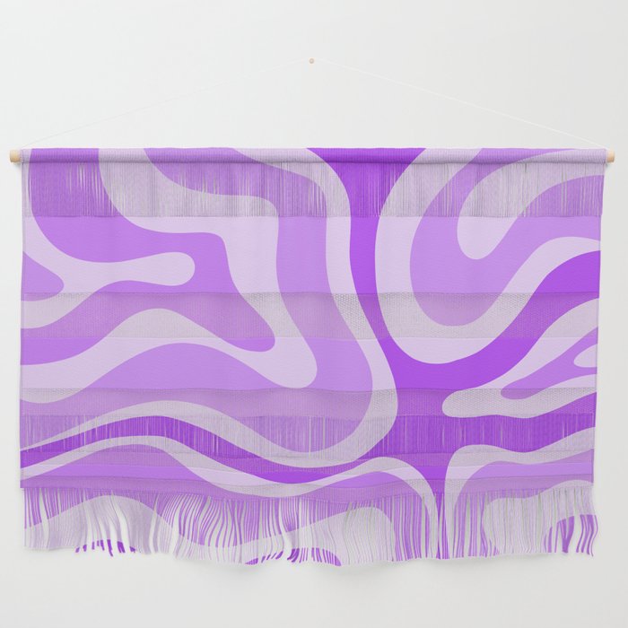 Modern Retro Liquid Swirl Abstract Pattern in Purple Wall Hanging Gallery Image 1