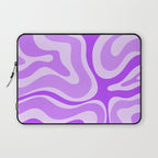 Modern Retro Liquid Swirl Abstract Pattern in Purple Laptop Sleeve Gallery Image 1