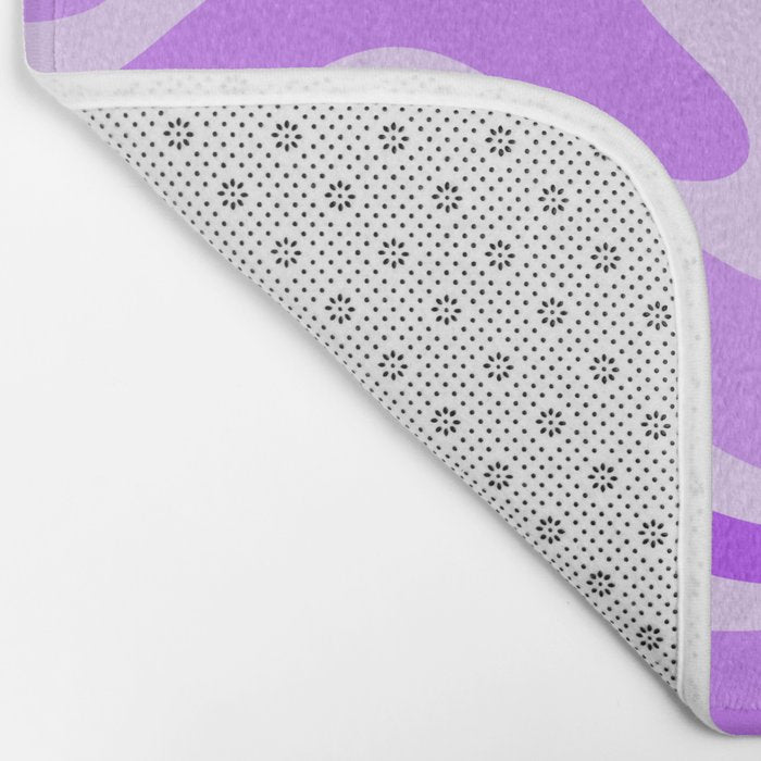 Modern Retro Liquid Swirl Abstract Pattern in Purple Bath Mat Gallery Image 2
