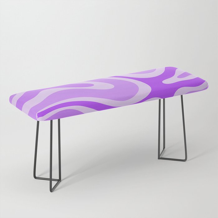 Modern Retro Liquid Swirl Abstract Pattern in Purple Bench Gallery Image 1