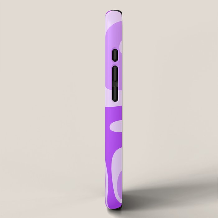 Modern Retro Liquid Swirl Abstract Pattern in Purple iPhone Case Gallery Image 2