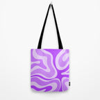 Modern Retro Liquid Swirl Abstract Pattern in Purple Tote Bag Gallery Image 2