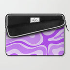 Modern Retro Liquid Swirl Abstract Pattern in Purple Laptop Sleeve Gallery Image 2