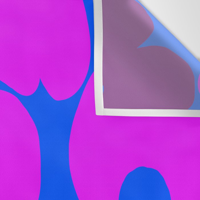 Large Pink and Purple Retro Flowers Blue Background #decor #society6 #buyart Wall Tapestry Gallery Image 3