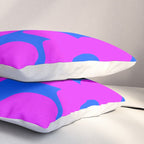 Large Pink and Purple Retro Flowers Blue Background #decor #society6 #buyart Pillow Sham Gallery Image 3