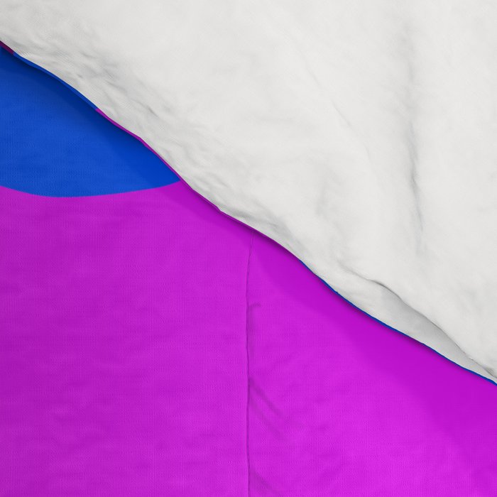 Large Pink and Purple Retro Flowers Blue Background #decor #society6 #buyart Comforter Gallery Image 4