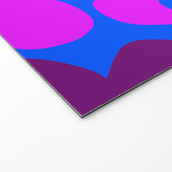 Large Pink and Purple Retro Flowers Blue Background #decor #society6 #buyart Welcome Mat Gallery Image 2