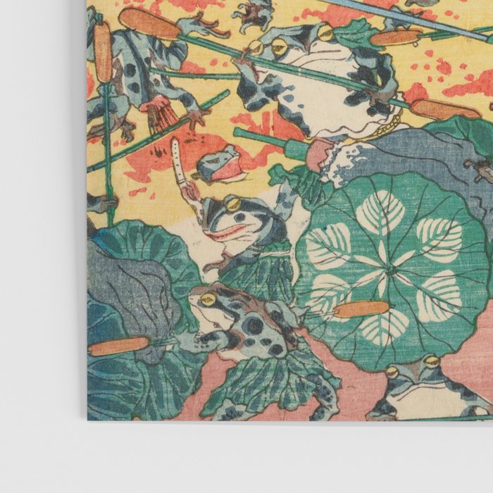 Fashionable Battle of Frogs by Kawanabe Kyosai, 1864 Poster Gallery Image 3