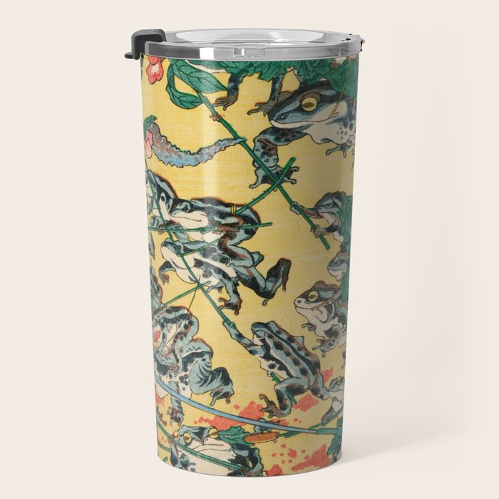 Fashionable Battle of Frogs by Kawanabe Kyosai, 1864 Travel Mug Gallery Image 3