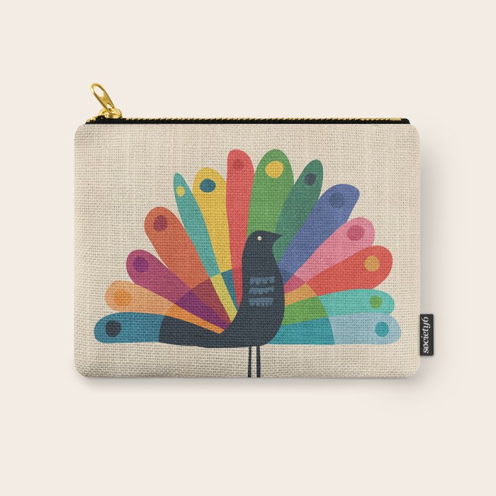 Whimsical Peacok Carry All Pouch Gallery Image 1