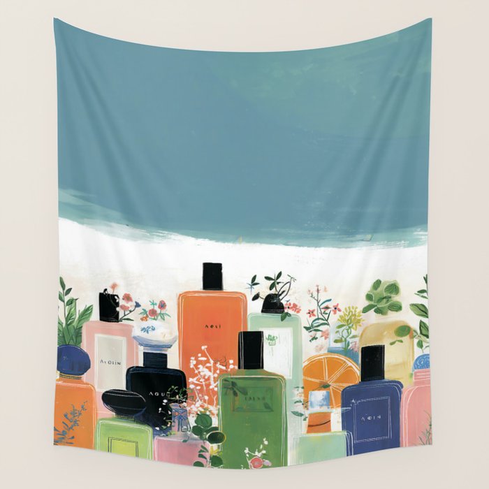 Botanical Citrus Perfume Collection Wall Tapestry Gallery Image 4