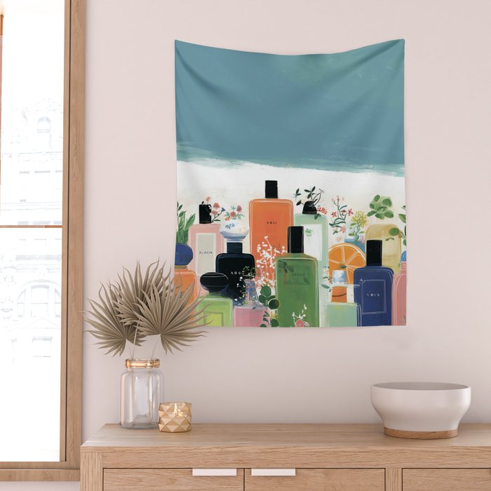 Botanical Citrus Perfume Collection Wall Tapestry Gallery Image 2