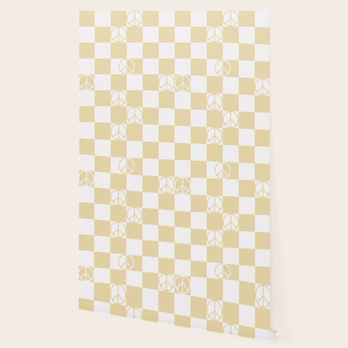 Checkered Peace Sign (Sand Color) Wallpaper Gallery Image 2