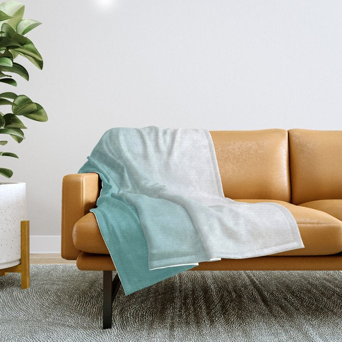 Light Teal Gradient Throw Blanket Gallery Image 1