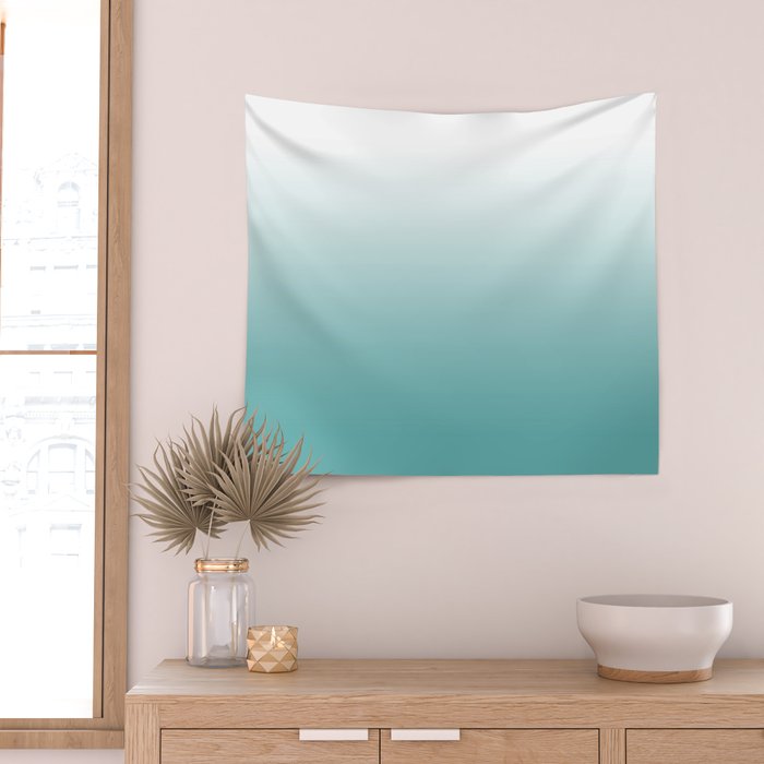 Light Teal Gradient Wall Tapestry Gallery Image 2