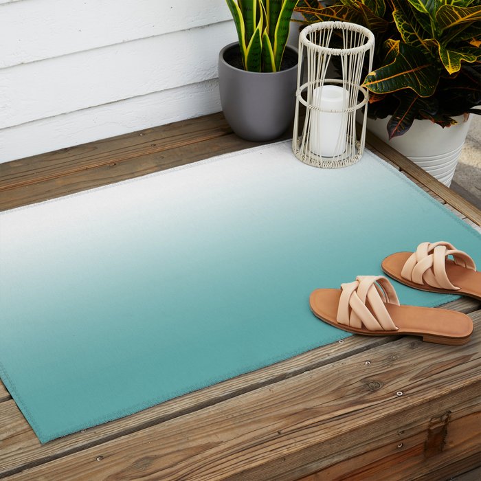 Light Teal Gradient Outdoor Rug Gallery Image 2
