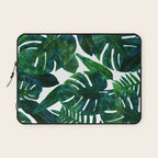 Tropical Nature Monstera Watercolor Painting, Botanical Jungle Dark Palm Illustration Laptop Sleeve Gallery Image 1