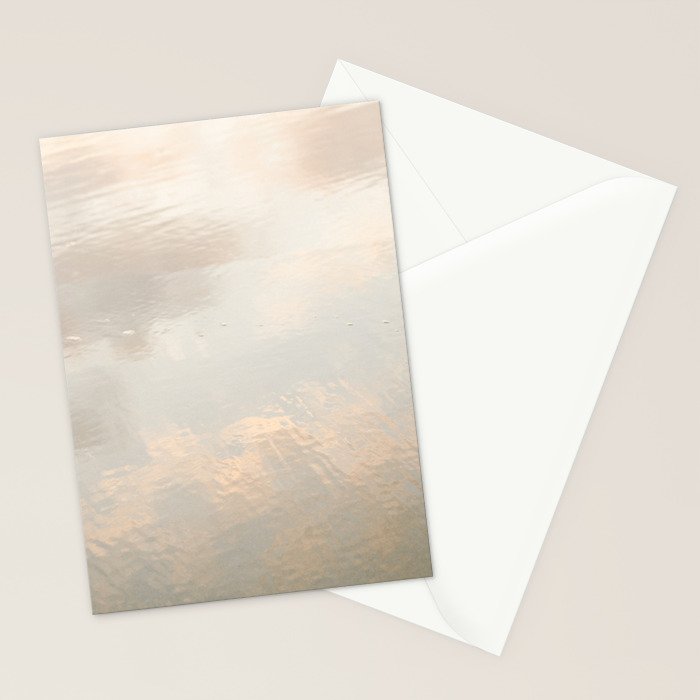 Mirror in the sand | Clouds mirrored on the beach during sunrise | New zealand photo art Stationery Card Gallery Image 2